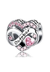 terrific itsy-bitsy infinite love heart baby birthstone charm
